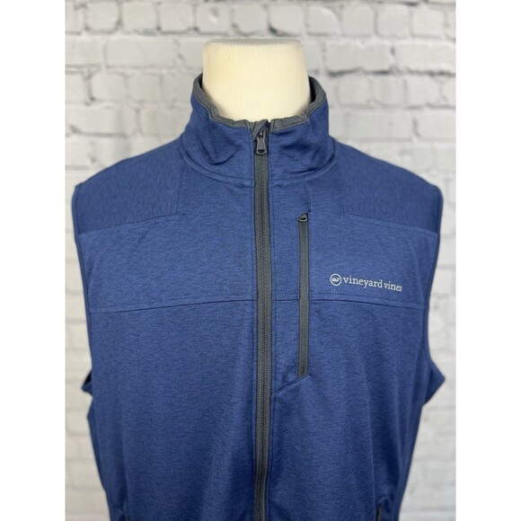 Vineyard Vines On The Go Shep Vest Men XL 92%Polyester 8%Spandex Blue, Pockets - Picture 1 of 13